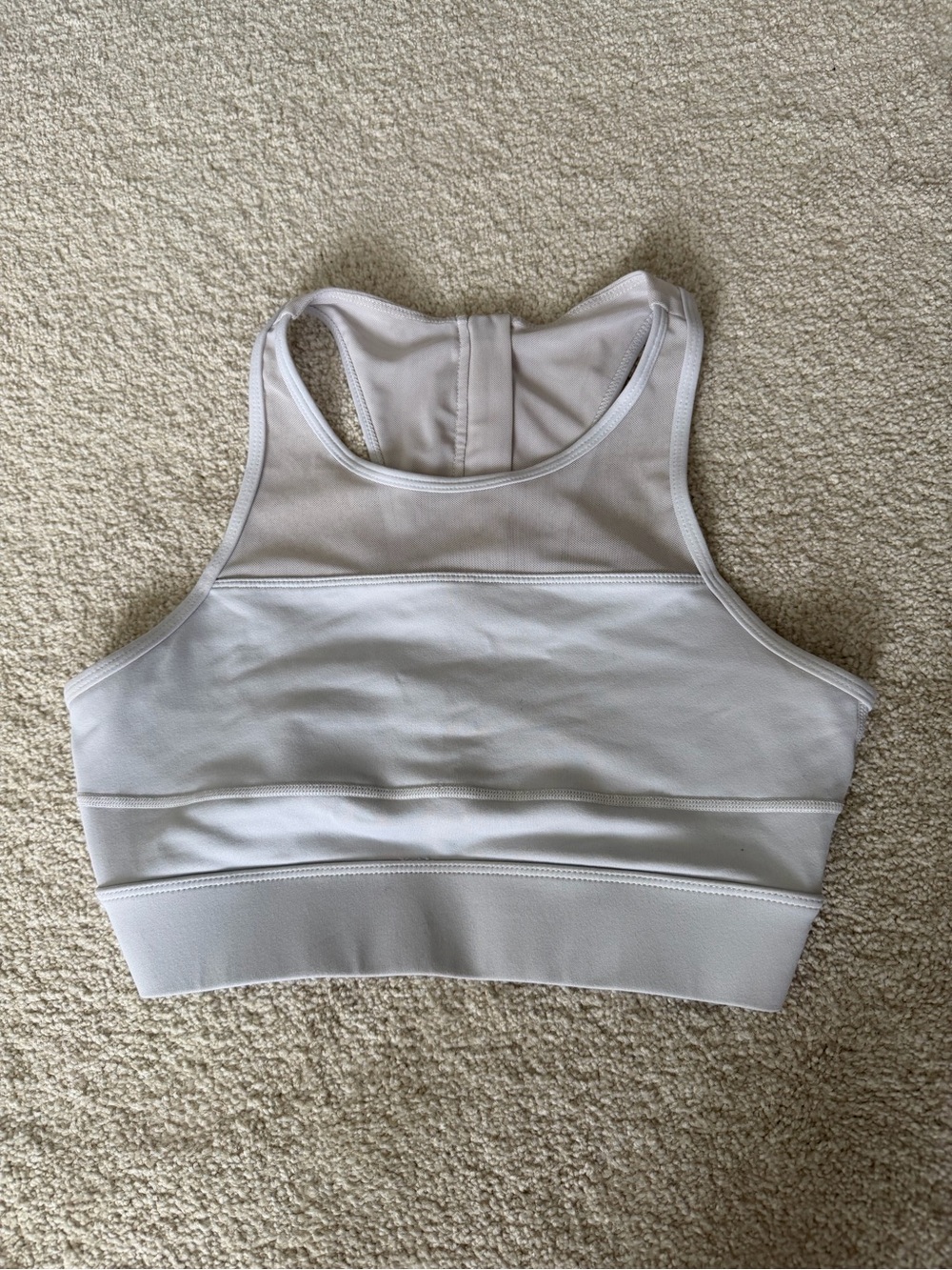 Ziya Active White racerback High-Neck Sports Bra